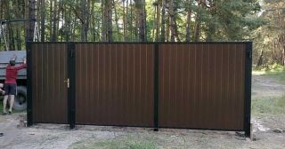 Купить распашные ворота из профнастила Лесосибирск, цена от 2754 руб.